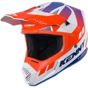 Casque cross KENNY TRACK GRAPHIC PATRIOT orange, bleu et blanc