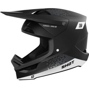 Casque cross SHOT FURIOUS DRAWN avec visière ventilée et fermeture Double D
