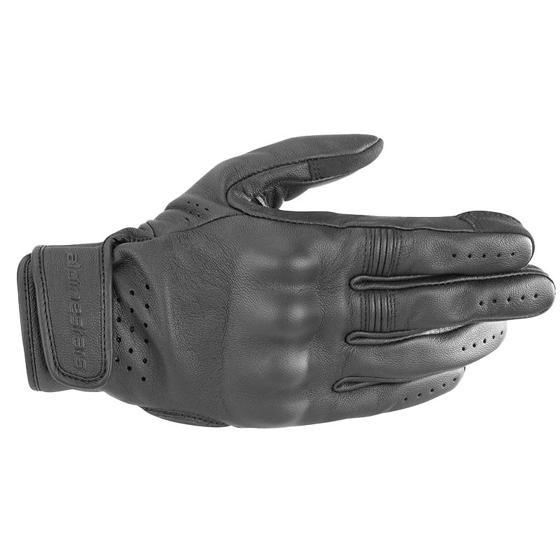 Gants Alpinestars Dyno noirs en cuir perforé avec manchette courte