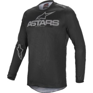 Maillot cross Alpinestars Fluid Graphite noir et gris avec graphismes sublimés