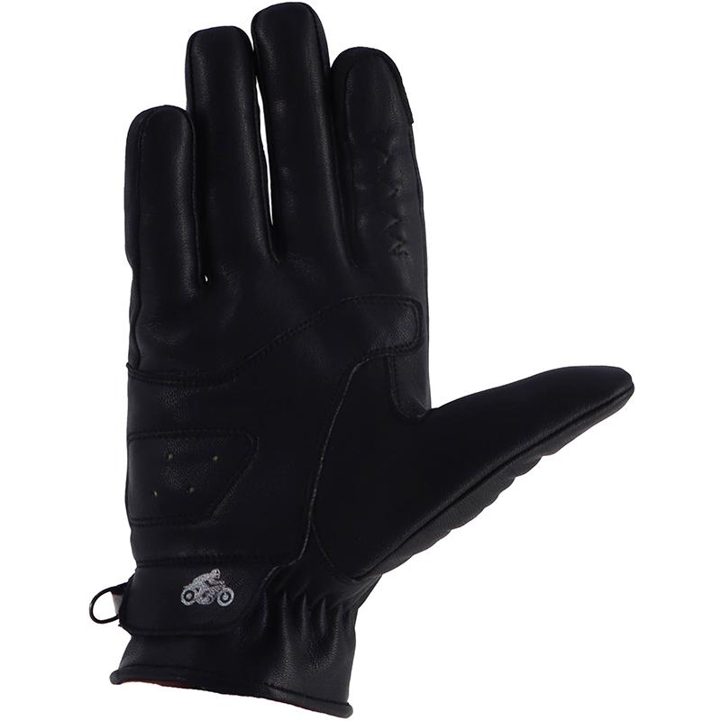 Gants Helstons Skull noirs en cuir perforé avec coque carbone et manchette courte — vue 2