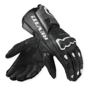 Gants REVIT QUANTUM 3 noirs et blancs avec protections rigides et manchette réglable