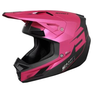 Casque cross SHOT Speed S rose et noir mat avec visière réglable