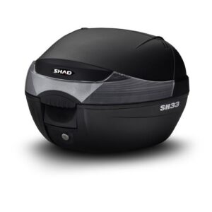 Top case SHAD SH33 noir avec couvercle compact et platine de fixation