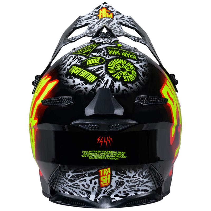 Casque cross PULL-IN GRAPHIC + KID TRASH pour jeune pilote, noir rouge blanc — vue 2