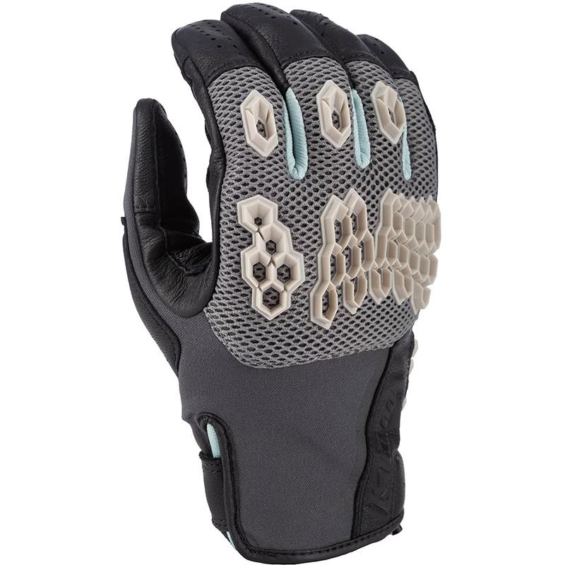 gants KLIM Baja S4 gris et noirs, coque ventilée et paume perforée