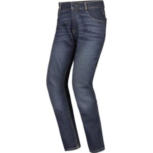 Jean moto Ixon Billie Long pour femme, coupe slim en denim bleu délavé