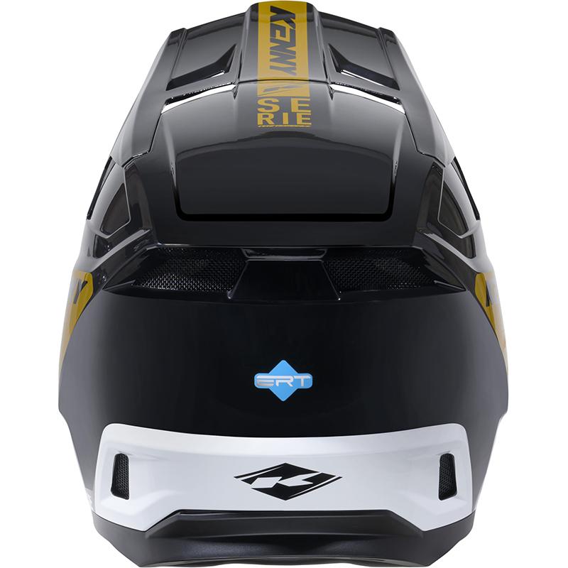 Casque cross KENNY PERFORMANCE GOLD noir, or et blanc avec visière profilée — vue 2