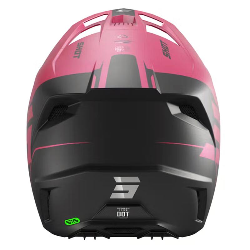 Casque cross SHOT Speed S rose et noir mat avec visière réglable — vue 2