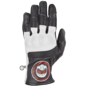 Gants Helstons Piste en cuir noir et blanc avec coque carbone