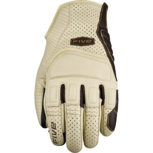 Gants Five Tucson beiges avec protections ventilées et paume en cuir de chèvre