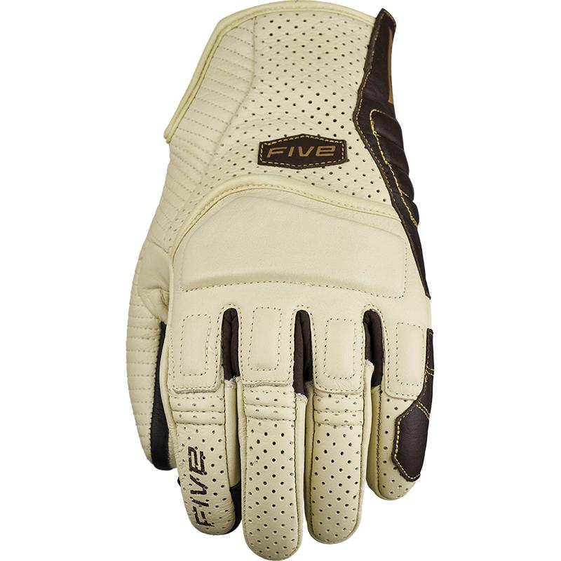 Gants Five Tucson beiges avec protections ventilées et paume en cuir de chèvre