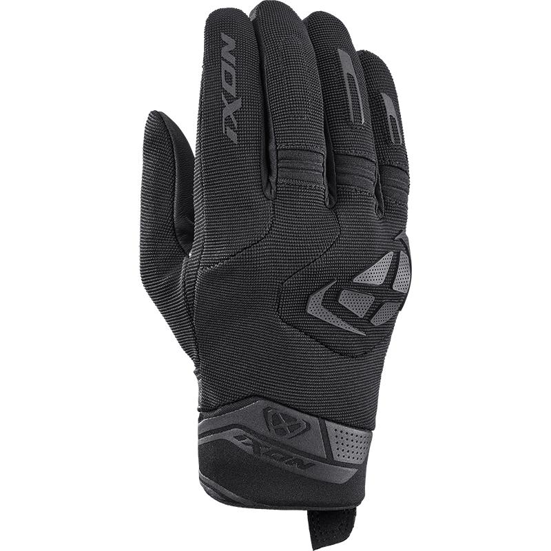 Gants Ixon MIG 2 noirs avec manchette courte et paume en cuir de chèvre