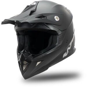 Casque cross MAXXE M80 enfant noir mat et gris avec visière réglable