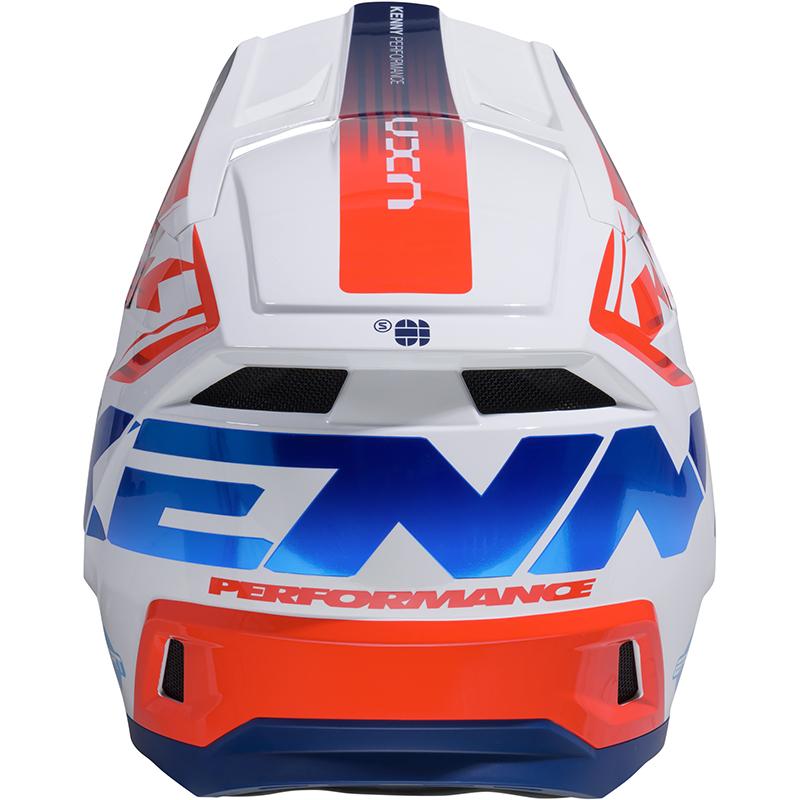 Casque cross KENNY PERFORMANCE PATRIOT blanc, bleu et orange avec visière intégrée — vue 2