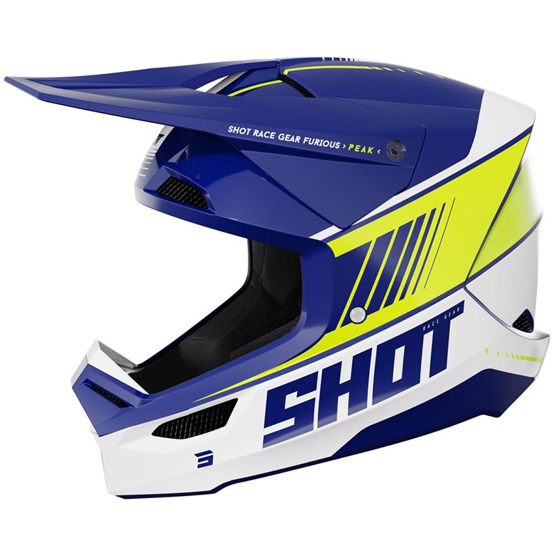 Casque cross SHOT FURIOUS PEAK avec visière ventilée et coque SRS