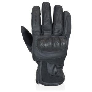 Gants Harisson Hope noirs en cuir avec manchette mi-longue et serrage Velcro
