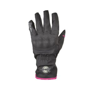 Gants DARTS ANGEL d’hiver noirs et fuchsia avec coque aux phalanges