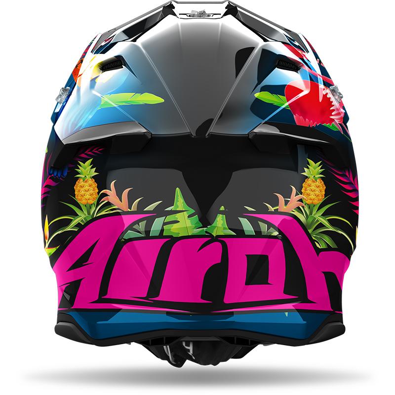 Casque cross AIROH TWIST 3 avec visière réglable et décor Amazonia brillant — vue 2