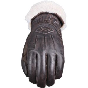 Gants Five Montana pour femme en cuir marron avec manchette ajustable