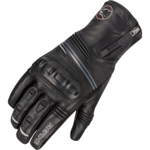 Gants moto Bering Arkade noirs en cuir de chèvre et Softshell