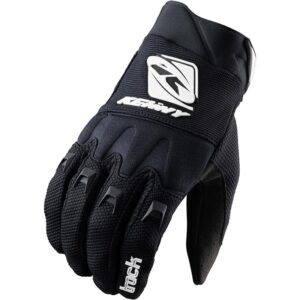 Gants cross KENNY TRACK noirs avec empiècement mesh et serrage Velcro au poignet