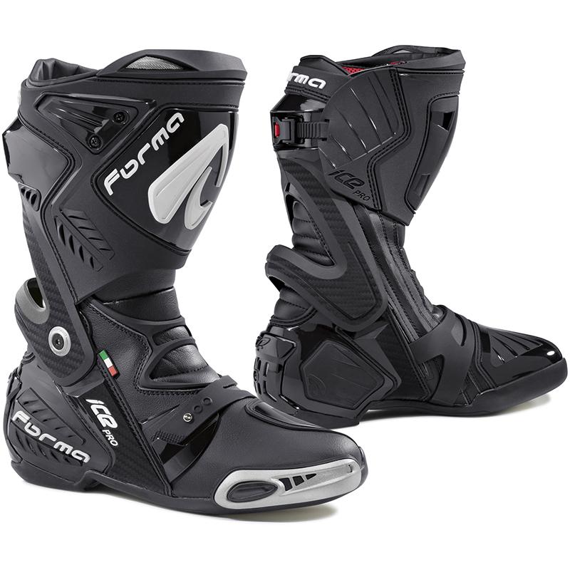 Bottes Forma ICE PRO noires avec sliders et protections racing