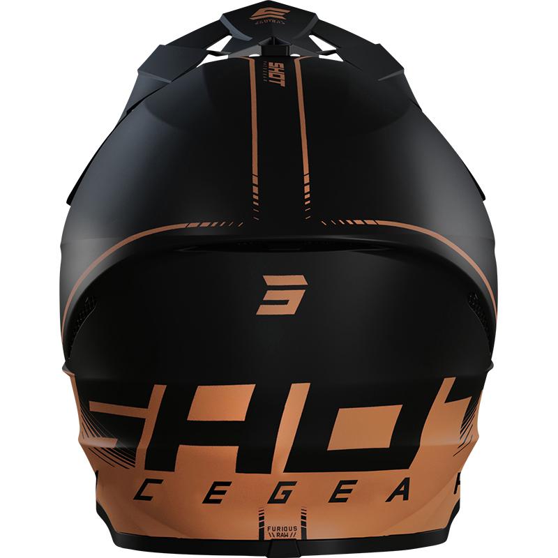 Casque cross SHOT FURIOUS RAW noir bronze avec visière ventilée ajustable — vue 2