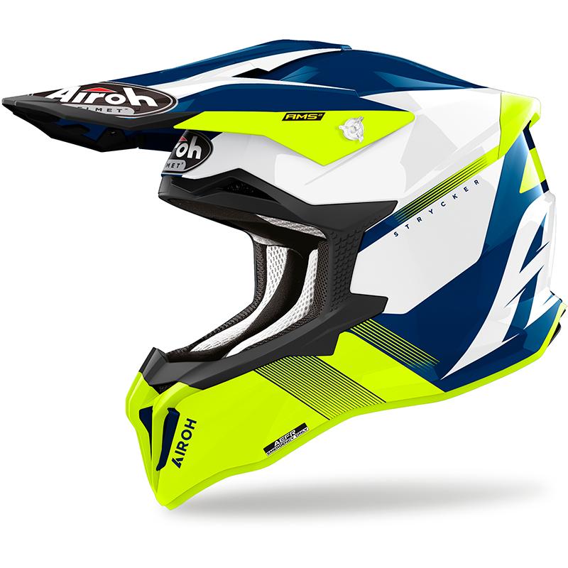 Casque cross AIROH STRYCKER BLAZER avec visière réglable et ventilation