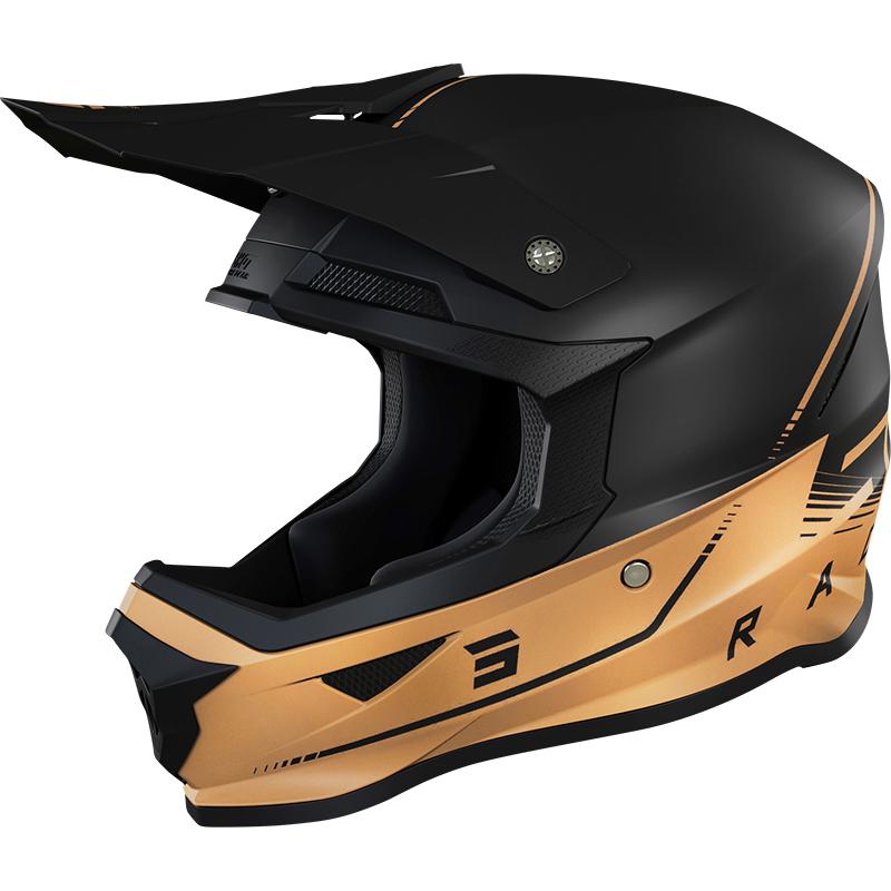 Casque cross SHOT FURIOUS RAW noir bronze avec visière ventilée ajustable