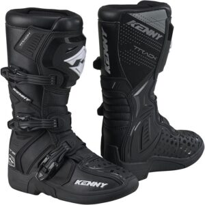Bottes cross KENNY TRACK JUNIOR T2 noires avec boucles micrométriques et renforts