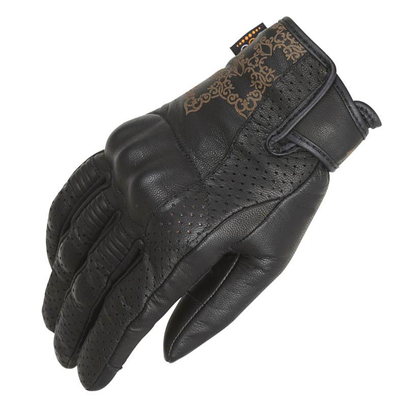 Gants Furygan Astral Lady D3O noirs en cuir avec coque de protection