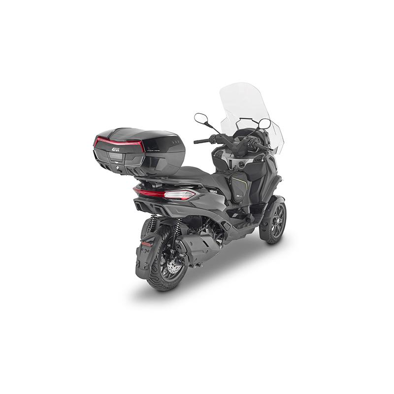 Top case GIVI V58NN Maxia 5 noir avec décors chromés et catadioptres rouges — vue 2