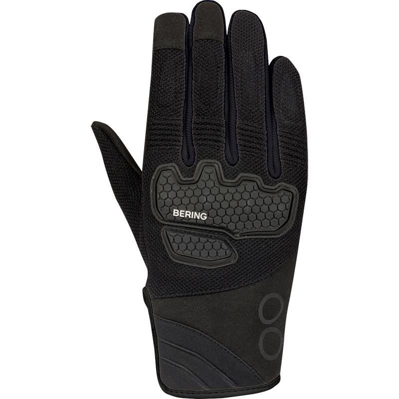 Gants Bering Breeze noirs avec mesh 3D, coque et renfort paume.