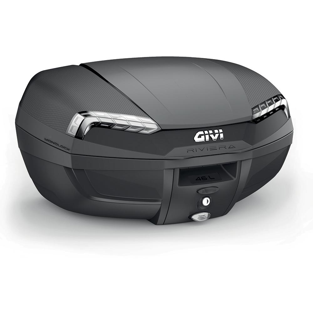 Top case GIVI E46NT TECH RIVIERA de 46 litres avec finitions aluminium