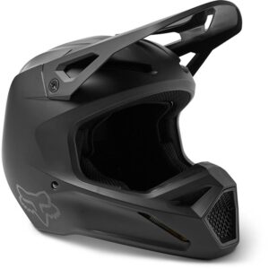 Casque cross FOX V1 SOLID noir mat avec coque en ABS et polycarbonate