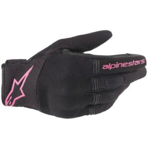 Gants Alpinestars Stella Copper noirs et fuchsia avec coque de protection aux phalanges