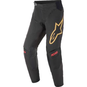 Pantalon cross Alpinestars Techstar Venom noir rouge orange avec genoux pré-courbés