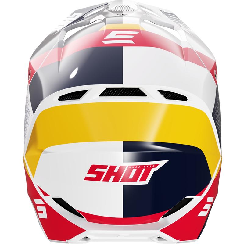 Casque cross SHOT FURIOUS KID RIDGE rouge et bleu, conçu pour les jeunes pilotes — vue 2