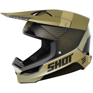 Casque cross SHOT RACE RIDGE beige mat avec visière ventilée