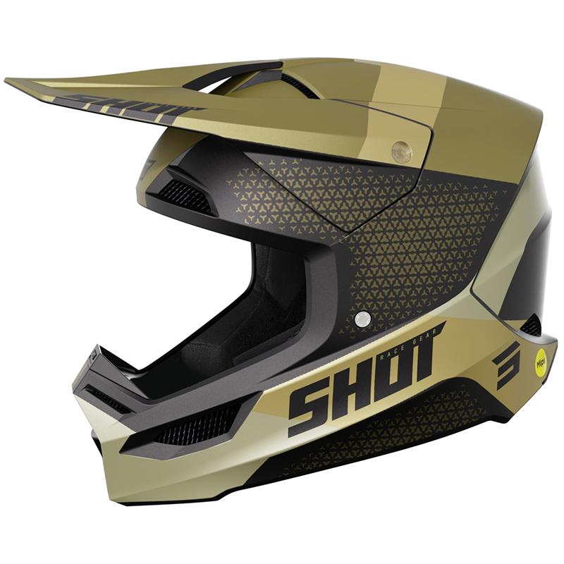 Casque cross SHOT RACE RIDGE beige mat avec visière ventilée