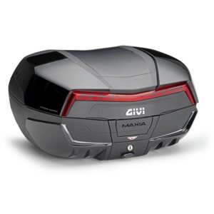Top case GIVI V58NN Maxia 5 noir avec décors chromés et catadioptres rouges