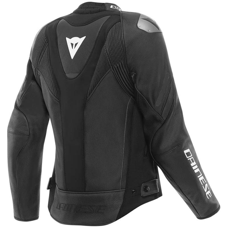 Blouson cuir Dainese Avro 6 Wmn pour motarde, modèle sport-touring noir et blanc — vue 2