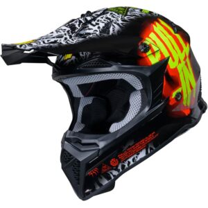 Casque cross PULL-IN GRAPHIC + KID TRASH pour jeune pilote, noir rouge blanc