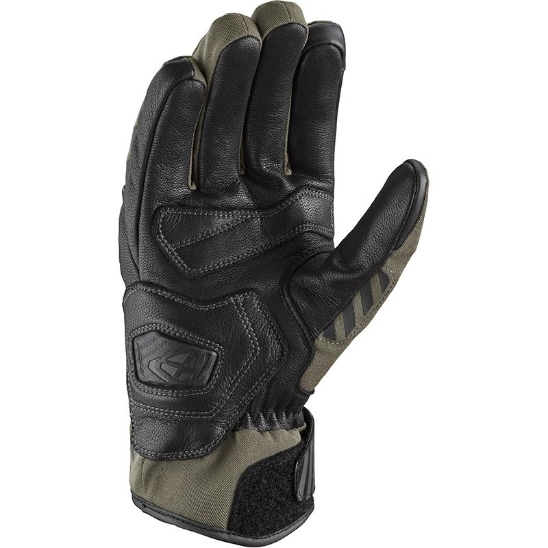 Gants Ixon MS Sinergy kaki et noirs avec protections et manchette courte — vue 2