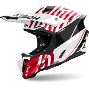 Casque cross AIROH TWIST 3 THUNDER avec visière réglable et coque HRT