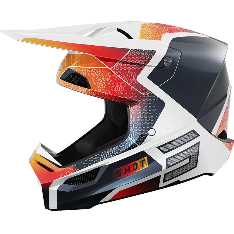 casque cross SHOT FURIOUS KID PHASER enfant noir orange blanc