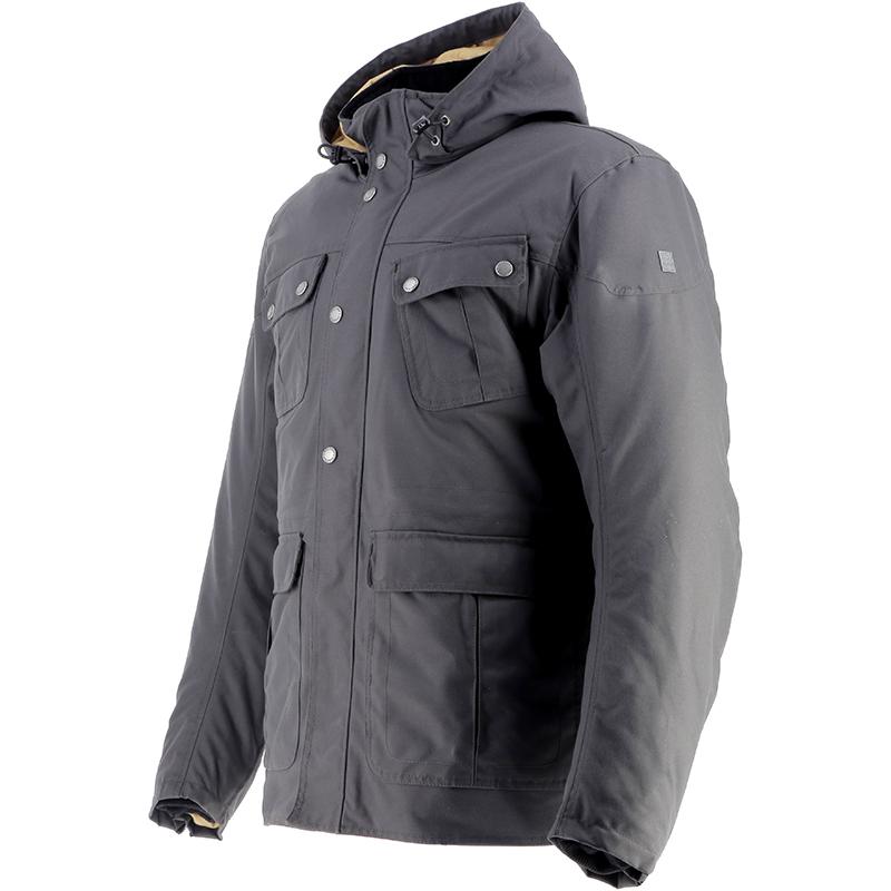 Veste Helstons Forward grise avec capuche amovible et poches à rabat