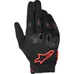 Gants Alpinestars SP X 3 noirs et rouges fluo avec paume perforée