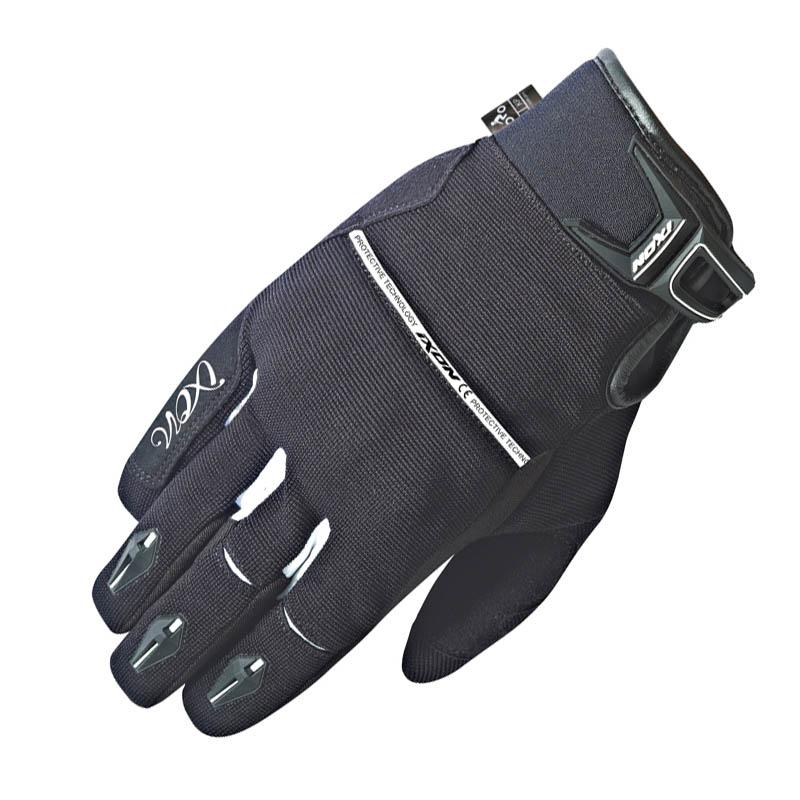 Gants Ixon RS Dry 2 Lady noirs et blancs avec protections aux phalanges